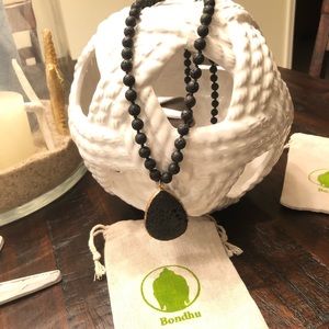 Bondhu Aromatherapy Black Lava Stone Diffuser Mala